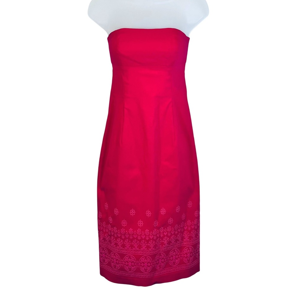 Vintage 90s Y2K Guess‎ Midi Dress Hot Pink Strapless Size 9 XS